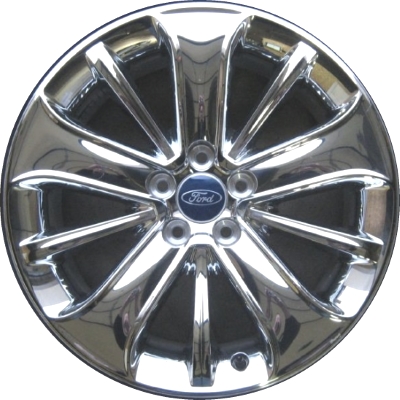 Ford Taurus 2010-2012 chrome clad 19x8 aluminum wheels or rims. Hollander part number ALY3819, OEM part number BG1Z1007C.