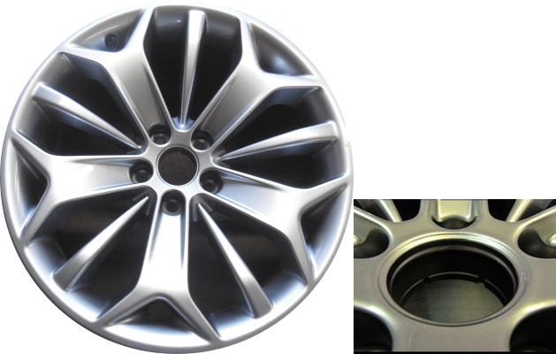 Ford Taurus 2013-2015 powder coat hyper silver 19x8.5 aluminum wheels or rims. Hollander part number ALY3925U20.APERF, OEM part number DG1Z1007E.