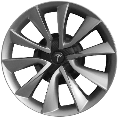 Tesla Model 3 2017-2020 powder coat silver 19x8.5 aluminum wheels or rims. Hollander part number ALY96231/190220, OEM part number Not Yet Known.