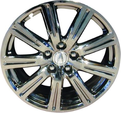 Acura TL 2010-2014 chrome 19x8 aluminum wheels or rims. Hollander part number ALY71789U95, OEM part number 08W19TK4200A, 08W19TK4201A.