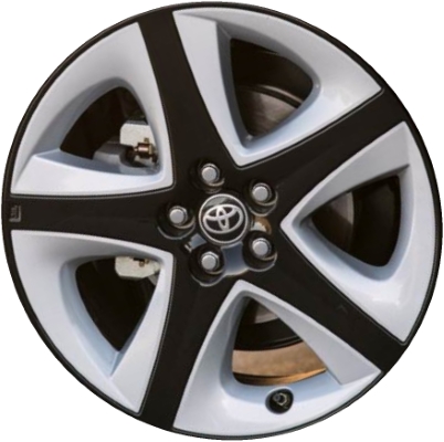Toyota Prius 2016-2022 powder coat black 17x7 aluminum wheels or rims. Hollander part number ALY75204, OEM part number 4261147500, 4261147510.