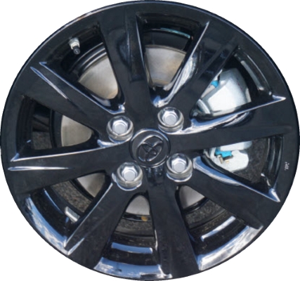 Toyota Prius C 2016-2017 powder coat black 15x5.5 aluminum wheels or rims. Hollander part number ALY75173U45/75216, OEM part number 4261152C20.