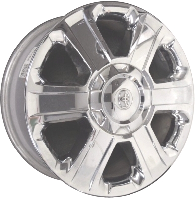 Toyota Tundra 2014-2020 chrome clad 20x8 aluminum wheels or rims. Hollander part number ALY75158, OEM part number 426110C190.