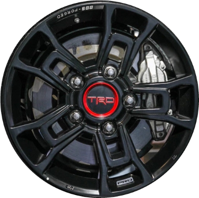 Toyota Sequoia 2019-2022, Tundra 2019-2020 powder coat black 18x8 aluminum wheels or rims. Hollander part number 75238U/75255, OEM part number PT96034190F2, PT9603419002.