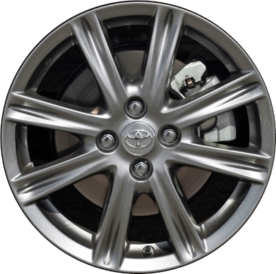 Toyota Yaris 2012-2014 powder coat grey 16x6 aluminum wheels or rims. Hollander part number ALY69609, OEM part number 4261152830.
