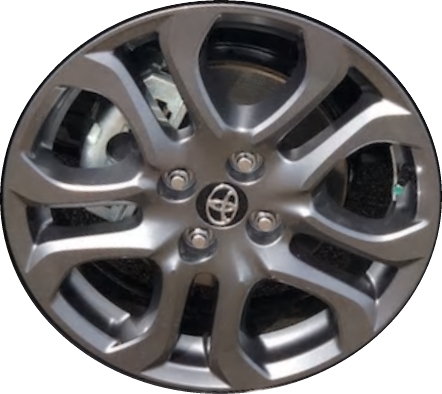 Toyota Yaris 2019-2020 powder coat charcoal 16x5.5 aluminum wheels or rims. Hollander part number ALY75181U30, OEM part number 42611-WB009.