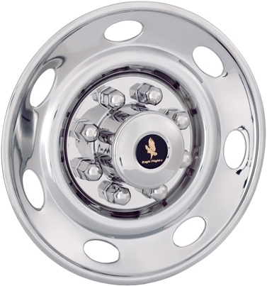 JDST1608-11 Stainless Steel 16 Inch Trailer Bolt On Hubcaps/Wheelcovers Set