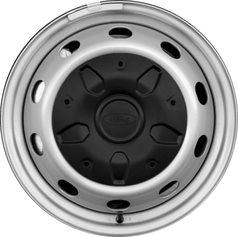 Ford E-Transit 2022-2024, Transit 150-2015-2024, Transit 250-2015-2024, Transit 350 SRW 2015-2024 powder coat silver 16x6.5 steel wheels or rims. Hollander part number STL10049U20, OEM part number CK4Z1007C, CK4Z1007F.