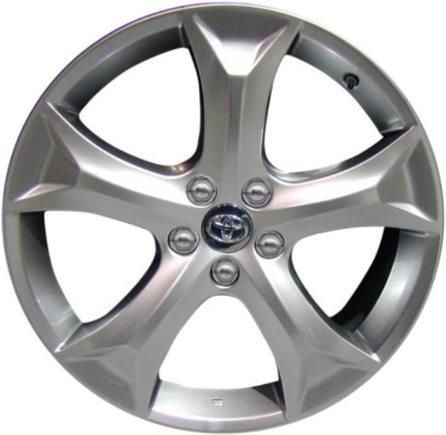 Toyota Venza 2009-2015 powder coat hyper silver 20x7.5 aluminum wheels or rims. Hollander part number ALY69558, OEM part number 426110T010, 4261A0T020.