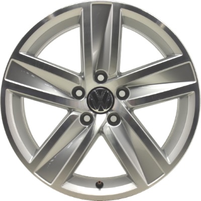Volkswagen CC 2012-2017 silver machined 17x8 aluminum wheels or rims. Hollander part number ALY69951, OEM part number 3C8601025Q8Z8.