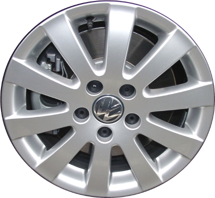 Volkswagen Passat 2006-2008 powder coat silver 16x7 aluminum wheels or rims. Hollander part number ALY69954, OEM part number 3C0601025AD8Z8.