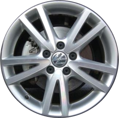 Volkswagen Golf 2008-2012, Golf GTI 2008-2012, Jetta 2008-2014, Jetta GLI 2008-2014, Rabbit 2008-2009 powder coat silver or machined 17x7 aluminum wheels or rims. Hollander part number 69852U, OEM part number 1K50714971ZL, 1K5071497666.