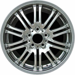 BMW M3 2001-2006 powder coat smoked hyper 18x8 aluminum wheels or rims. Hollander part number ALY59367, OEM part number 36112229950.