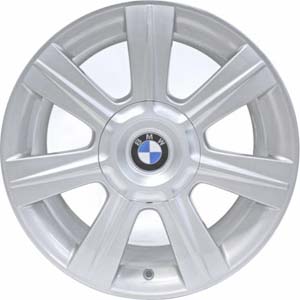 BMW 320i 2001-2005, 323i 2000, 325i 2001-2006, 330i 2004-2006 powder coat silver 17x8 aluminum wheels or rims. Hollander part number 59384, OEM part number 36116755857.