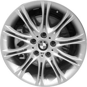 BMW 525i 2004-2007, 528i 2008-2010, 530i 2004-2007, 535i 2008-2010, 545i 2004-2005, 550i 2006-2010 powder coat silver 18x8 aluminum wheels or rims. Hollander part number, OEM part number 36118036947, 36117905320, 36118036570.