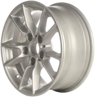 BMW 525i 2001-2007, 530i 2001-2007, 540i 2001-2003, 545i 2004-2005 powder coat silver 16x7 aluminum wheels or rims. Hollander part number 59470/59380, OEM part number 36116761990, 36116756230.