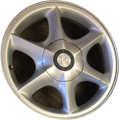 Oldsmobile Aurora 2001-2002 powder coat silver 16x7 aluminum wheels or rims. Hollander part number ALY6039, OEM part number 9592927.