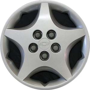 Chevrolet Cavalier 2000-2005, Plastic 5 Spoke, Single Hubcap or Wheel Cover For 14 Inch Steel Wheels. Hollander Part Number H3234.