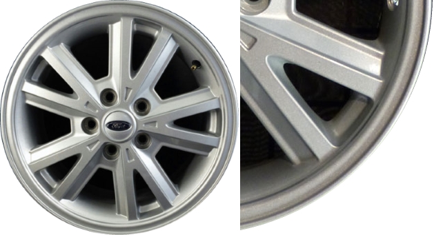Ford Mustang 2005-2009 powder coat silver 16x7 aluminum wheels or rims. Hollander part number ALY3587U20/3588, OEM part number 4R3Z1007HA.