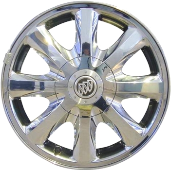 Buick Allure 2005-2008, LaCrosse 2005-2008 chrome clad 16x6.5 aluminum wheels or rims. Hollander part number 4055, OEM part number 9595168.