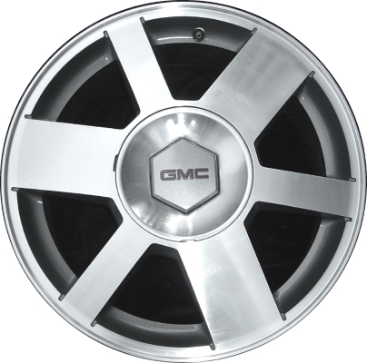 GMC Envoy 2004-2007 grey machined 17x7 aluminum wheels or rims. Hollander part number ALY5191, OEM part number 9594936.