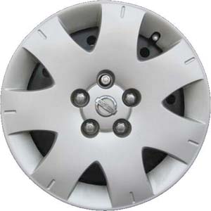 Nissan Quest 2004-2006, Plastic 7 Spoke, Single Hubcap or Wheel Cover For 16 Inch Steel Wheels. Hollander Part Number H53068.