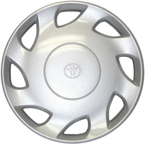 Toyota Sienna 1998-2000, Plastic 8 Slot, Single Hubcap or Wheel Cover For 15 Inch Steel Wheels. Hollander Part Number H61099.