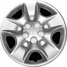 Toyota Celica 2000-2005, Plastic 5 Spoke, Single Hubcap or Wheel Cover For 15 Inch Steel Wheels. Hollander Part Number H61105.