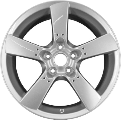 Mazda RX-8 2003-2008 powder coat silver 18x8 aluminum wheels or rims. Hollander part number ALY64868U20, OEM part number 9965118080, 9965058080, 9965068080, 9965078080.