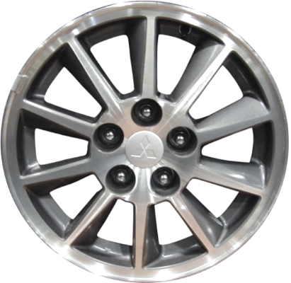Mitsubishi Galant 2004-2006 grey machined 16x6.5 aluminum wheels or rims. Hollander part number ALY65798.PERF, OEM part number Not Yet Known.