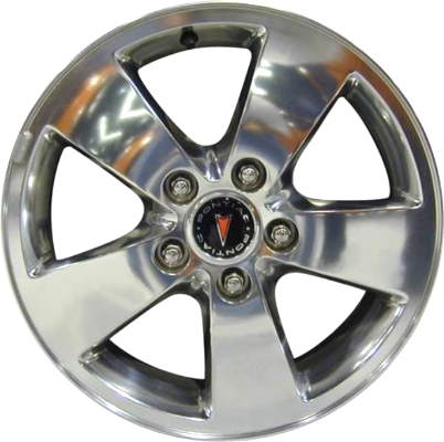 Pontiac Grand Prix 2005-2008 polished 16x6.5 aluminum wheels or rims. Hollander part number ALY6587U80/6588, OEM part number 9595953.