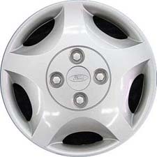 Ford Focus 2001-2004, Plastic 5 Spoke, Single Hubcap or Wheel Cover For 14 Inch Steel Wheels. Hollander Part Number H7035.