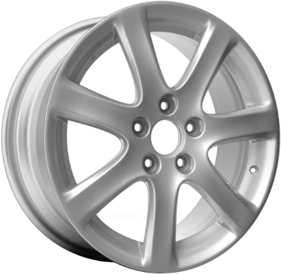 Acura TSX 2003-2005 powder coat silver 17x7 aluminum wheels or rims. Hollander part number ALY71731, OEM part number 42700SEAG91.