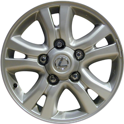 Lexus LX470 2003-2005 powder coat silver 18x8 aluminum wheels or rims. Hollander part number ALY74163, OEM part number Not Yet Known.