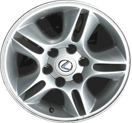 Lexus GX470 2003-2009 powder coat silver 17x7.5 aluminum wheels or rims. Hollander part number ALY74167U20, OEM part number Not Yet Known.