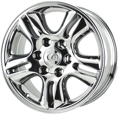 Lexus GX470 2003-2009 chrome 17x7.5 aluminum wheels or rims. Hollander part number ALY74167U95, OEM part number Not Yet Known.