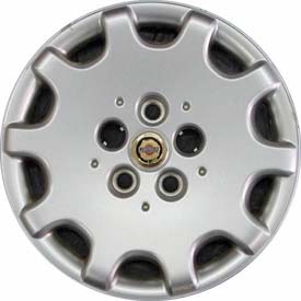 Chrysler Town & Country 2001-2002, Plastic 10 Slot, Single Hubcap or Wheel Cover For 15 Inch Steel Wheels. Hollander Part Number H8002B.
