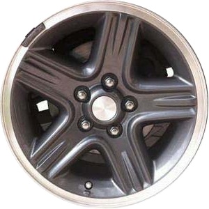 Jeep Liberty 2002-2004 powder coat grey or charcoal 16x7 aluminum wheels or rims. Hollander part number ALY9049U, OEM part number 52128674AA.