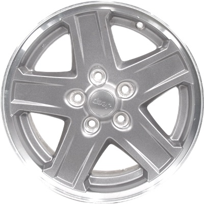 Jeep Liberty 2005-2007 powder coat silver or grey 16x7 aluminum wheels or rims. Hollander part number ALY9056U, OEM part number 5JX82CDMAA.