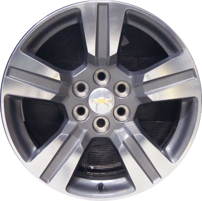 Chevrolet Colorado 2015-2018 charcoal machined 18x8.5 aluminum wheels or rims. Hollander part number ALY5673U35.LC98, OEM part number 94775682, 23245759.