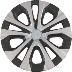 526sc 15 Inch Aftermarket Charcoal/Silver Toyota Corolla, Prius Hubcaps/Wheel Covers Set