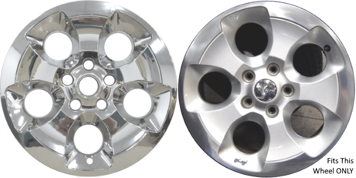 Jeep Wrangler 2013-2017, Jeep Wrangler JK 2018 Chrome, 5 Spoke, Plastic Hubcaps, Wheel Covers, Wheel Skins, Imposters. ONLY Fits 18 Inch Alloy Wheel Pictured. Part Number IMP-421X/8911PC.