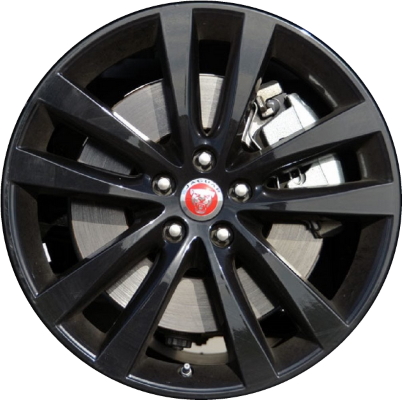 Jaguar XE 2017-2020 powder coat black 19x7.5 aluminum wheels or rims. Hollander part number ALY59957U45, OEM part number T4N4798.