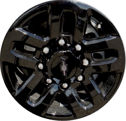 Chevrolet Silverado 2500 2015-2019, Silverado 3500 SRW 2015-2019, Suburban 3500HD 2016-2019, GMC Sierra 2500 2017-2019 powder coat black 18x8 aluminum wheels or rims. Hollander part number 5709U45/5706, OEM part number 23494290.